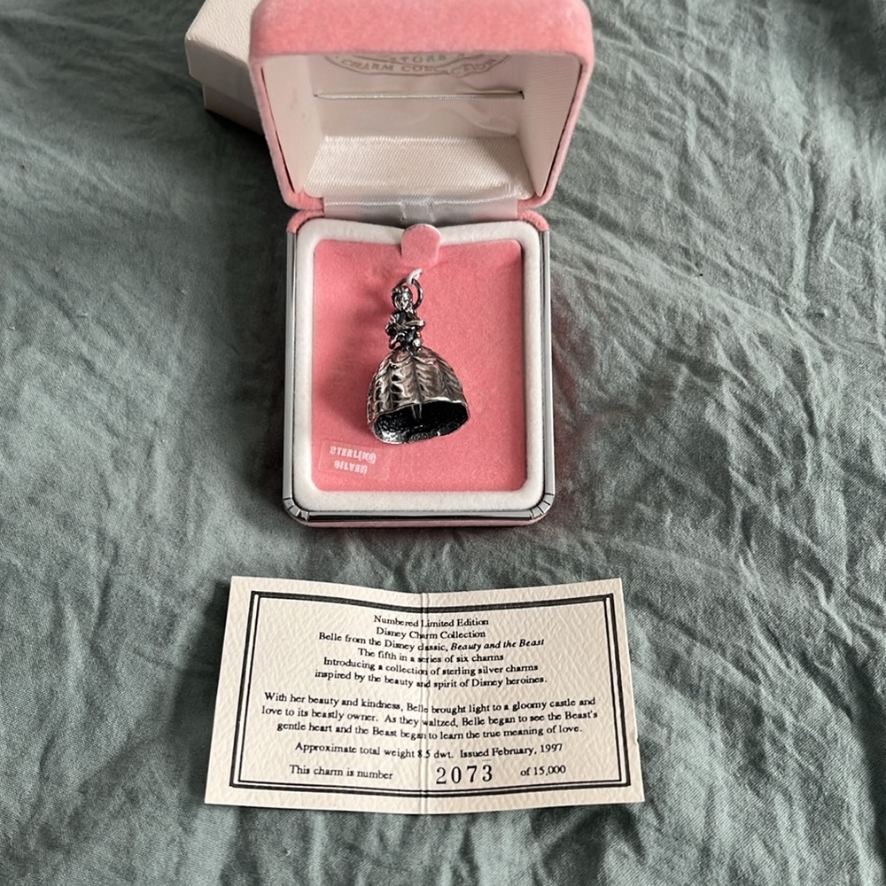 Limited Edition Vintage Disney Belle Silver Charm